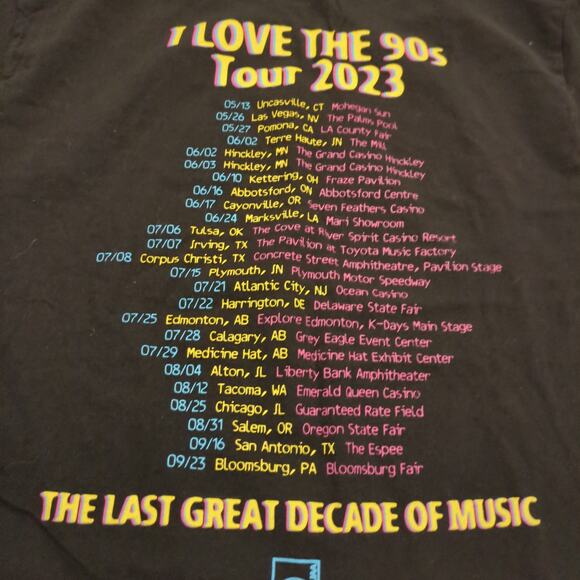 I Love the 90s Tour Adult Small Tall Shirt Madonna Brittney Spears Mariah Spice - Picture 7 of 9